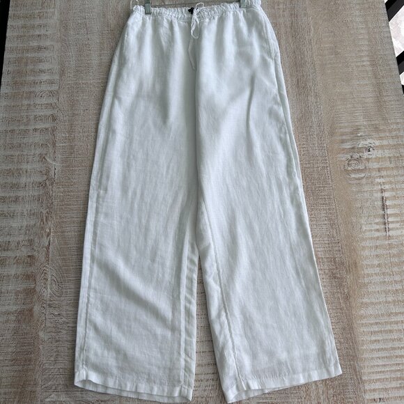 J.Crew Soleil Pant Linen White Straight Leg Size Small - Picture 3 of 11